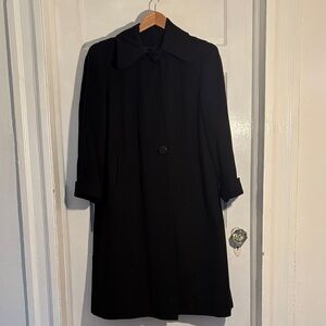 Long Black Vintage Wool Coat